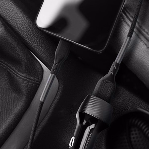 FORCELL F-ENERGY Carbon CB-01A kabelis USB A į Lightning 2,4A 12W 1 m juodas