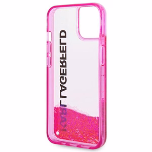 Karl Lagerfeld Liquid Glitter Elong dėklas telefonui iPhone 14 Plus - rožinis