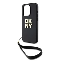 DKNY Dėklas telefonui su dirželiu ir logotipu iPhone 15 Pro - juodas