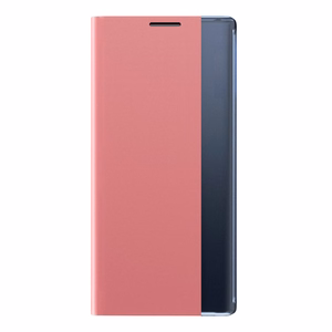 Sleep Case knygos tipo dėklas su išmaniu langu iPhone 13 Pro Max rožinis