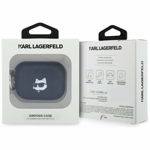 Karl Lagerfeld Monogram Choupette Head Dėklas for AirPods Pro 3 - juodas