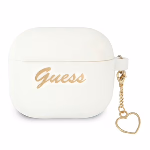 Guess GUA3LSCHSH AirPods 3 cover white/white Silicone Charm Heart Collection