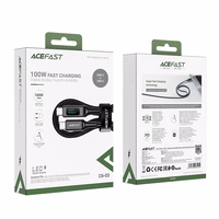 Acefast C6-03 juodas USB-C - USB-C PD QC kabelis 100W 5A 480Mb/s 2m - juodas