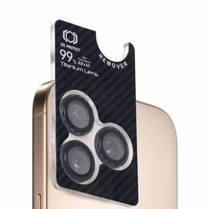 Grūdintas stiklas Tel Protect Titanium objektyvo 99% AR Aramid serija kamerai Iphone 15 Pro/15 Pro Max (3 vnt.)