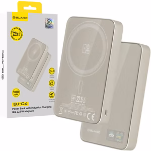 Blavec Išorinė baterija 10000mAh BJ-04 Plona 13,5mm - Type C - 22,5W magnetinė Magsafe 3 in 1 (PBBJ04-MC10GD) auksinė stiklas