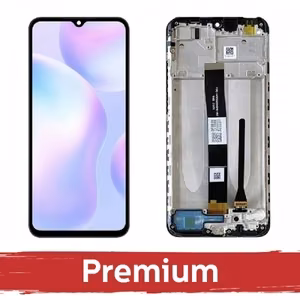 Ekranas skirtas Xiaomi Redmi 10A / 9A / 9C / 9AT / Poco C3 juodas su rėmeliu OEM