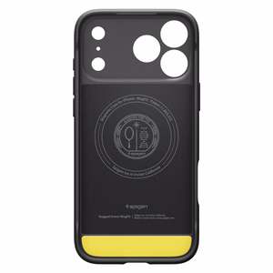 Spigen Rugged Armor MagSafe dėklas, skirtas iPhone 18 Pro / 17 Pro – spalva: matinė juoda