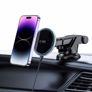 Tech-Protect A2 automobilinis laikiklis telefonui su MagSafe 15W indukciniu įkrovikliu prietaisų skydeliui - juodas