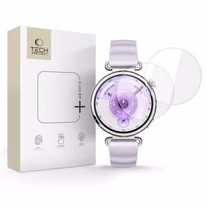 Tech-Protect Glass Fit+ 2 dalių grūdinto stiklo rinkinys Huawei Watch GT 6 41mm laikrodžiui - skaidrus