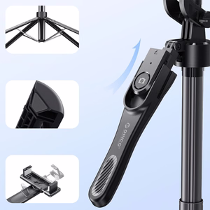 Asmenukių lazda Orico SPN185 1/4 colio trikojis telefono kamerai su 360 laipsnių pasukimu Bluetooth 5.2 - juoda