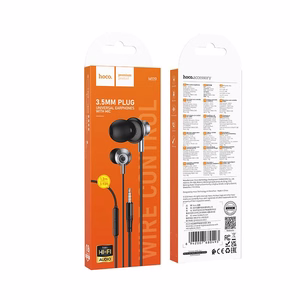 Hoco M119 laidinės ausinės su mikrofonu, 3,5 mm jungtis, juodos