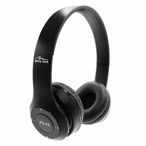 MEDIA-TECH EPSILION BT MT3591 belaidės ausinės Bluetooth 4.2 mikrofonas radijas FM juodos