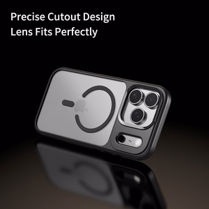 Rock Guard serijos magnetinis dėklas telefonui Iphone 17 Pro Max skaidrus-juodas