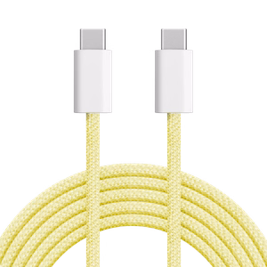 Krüger&Matz Basic USB-C–USB-C laidas, 60 W, 1,5 m, geltonas