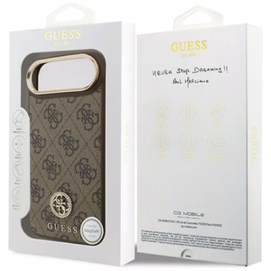 Guess 4G Strass Logo Magnetinis dėklas telefonui iPhone Air - ruda