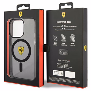 Ferrari FEHMP14LUKK iPhone 14 Pro 6.1" juodas/juodas kietas dėklas Translucent Magnetinis