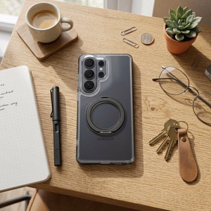 Case for Samsung A57 Frame Circle Stand compatible with MagSafe black