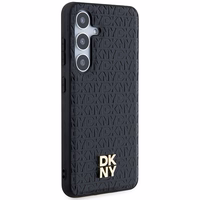 DKNY odinis rašto su metaliniu logotipu magnetinis dėklas telefonui Samsung Galaxy S24+ – juodas