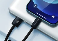 Blavec Kabelis Candy pynėtas - USB į Type C - PD 60W 3A 3 metrai Apple CarPlay/Android Auto (CCA-UC3B30) juodas