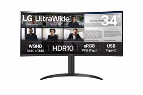 LG 34WR50QK-B kompiuterio monitorius 86,4 cm (34") 3440 x 1440 pikseliai Wide Quad HD Juoda