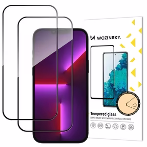 LCD apsauginis stikliukas "Wozinsky 5D Full Glue" Apple iPhone 17 Air pritaikytas dėklui juodas (2vnt)