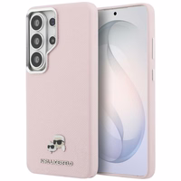 Karl Lagerfeld dėklas Saffiano KC Metal Logo MagSafe Samsung Galaxy S26 Ultra rožinis