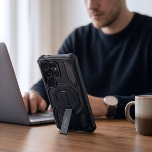 Tech-Protect MagBlast MagSafe dėklas ir 2 grūdintų stiklų rinkinys, skirtas Samsung Galaxy S26 Ultra – juodas