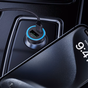 Automobilinis įkroviklis Acefast B16 95W USB-C/USB-A pilkas