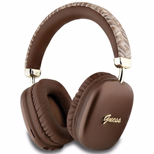 Guess GCube Metalinis Užrašas Bluetooth ausinės ant ausų - rudos