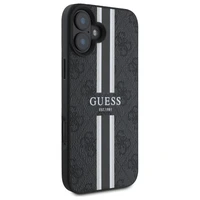 Guess 4G Printed Stripes Magnetinis dėklas iPhone 16 - juodas