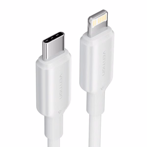 USB-C į Lightning laidas 3A 480Mbps 1m, baltas
