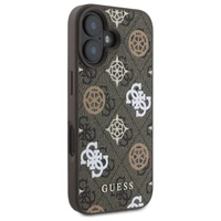 Guess 4G dryžuotas magnetinis dėklas telefonui iPhone 16 - ruda