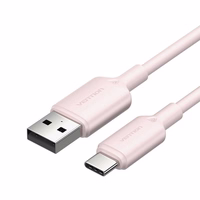USB 2.0 A į USB-C 3A kabelis Vention CTQPF 1M (rožinis)