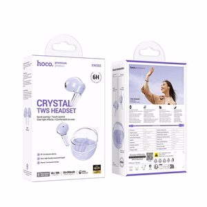 HOCO belaidės ausinės bluetooth TWS EW202 violetinės