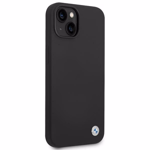 BMW Silikoninis Metalinis Logotipas Dėklas iPhone 14 - Juodas