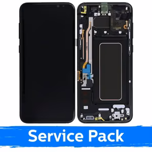 Ekranas skirtas Samsung G955 S8 Plus su rėmeliu / Midnight Black / (Service Pack)