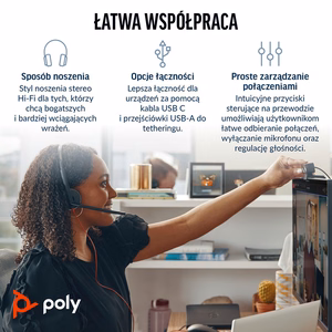 HP Poly BW 3220 stereo USB-C ausinės +USB-C/A