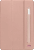 LAUT Huex Folio - apsauginis dėklas su laikikliu Apple Pencil iPad Pro 12.9" 4/5/6G (rožinis)
