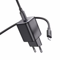 Įkroviklis Hoco USB-C QC PD 20W + kabelis USB-C į Lightning N40 juodas