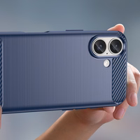 Carbon dėklas telefonui iPhone 16 Plus - mėlynas