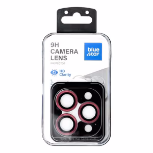 BLUE STAR Easy Install kameros objektyvų apsauga, skirta iPhone 18 Pro / 18 Pro Max, spalva – tamsiai vyšninė