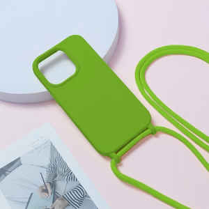 Dėklas telefonui su silikoniniu dirželiu IPhone 15 Plus dizainas 1 - žalias