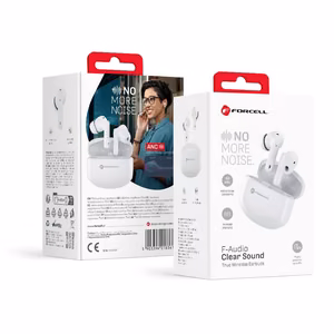 FORCELL F-AUDIO Clear Sound belaidės ausinės Bluetooth TWS baltos
