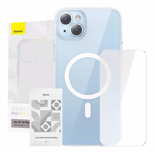 Baseus Crystal Series Magnetinis dėklas iPhone 14 Plus + grūdintas stiklas