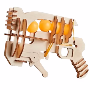 Wooden Assembly Kit "Ping Pong Ball Gun"