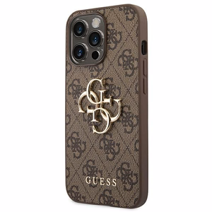 Guess 4G Big Metal Logo dėklas telefonui iPhone 14 Pro - rudas