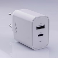 "Maxlife MXTC-06-25AC PD QC įkroviklis 1x USB-C 1x USB 25W baltas