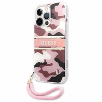 Guess GUHCP13XKCABPI iPhone 13 Pro Max 6.7" rožinis/rožinis kietas dėklas Camo Dirželis Kolekcija