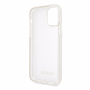Guess GUHCN65PCGLSI iPhone 11 Pro Max sidabriškas kietasis dėklas Glitter