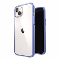 Speck Presidio Perfect-Clear with Impact Geometry - iPhone 15 Plus / 14 Plus dėklas with MICROBAN Coating (Clear / Grounded violetinis)